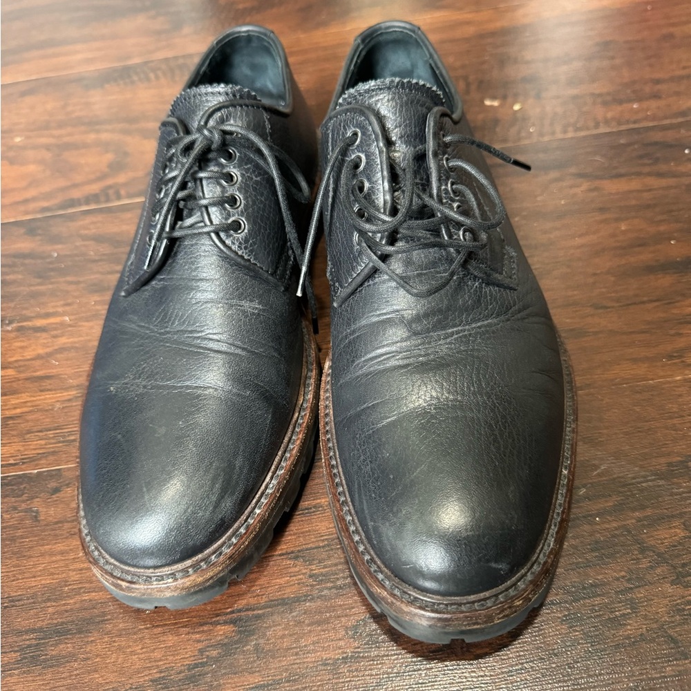 Aquatalia Men’s Leon Black Leather Lace Up Waterproof Shoes Size 9 - Picture 8 of 8